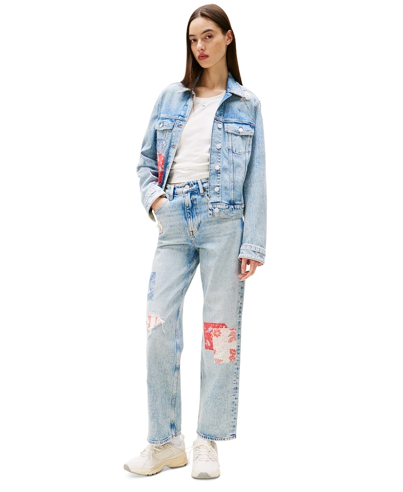 Tommy Jeans Women's Patchwork Layla High Rise Straight-Leg