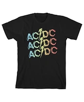 Ac/Dc Boys Acdc Rock Band Logo Youth Black Short Sleeve Graphic Tee Shirt-Small