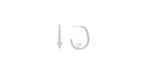 White Rhodium Clad Cz Hoop with Pearl detail