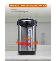 Commercial Chef Electric Hot Water Dispenser, 750W Stainless Steel Water Boiler with 5.8 Qt. Capacity, 360-Degree Base, 3 Dispensing Modes, Chlorine R