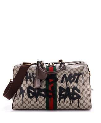 Pre-Owned Balenciaga Medium x Gucci The Hacker Project Duffle Bag Graffiti Bb Coated Canvas