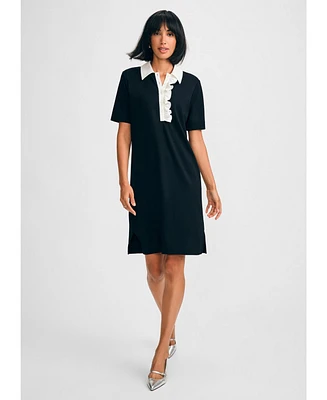 Isaac Mizrahi Women's Ruffle Shirt Dress