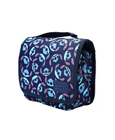 Disney Stitch Character Heads All-Over Print Blue 8.2" Folding Hanging Toiletry Kit