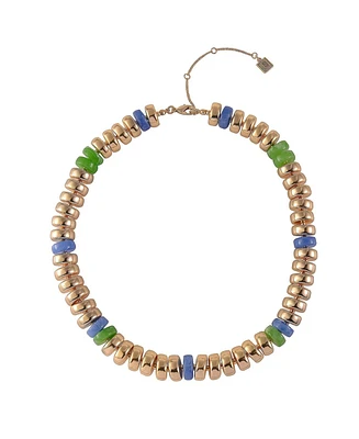 Laundry by Shelli Segal Gold Tone and Multi Color Disc Collar Necklace
