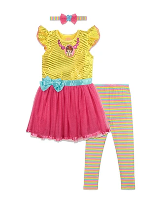 Fancy Nancy Dress Leggings and Headband 3 Piece Set