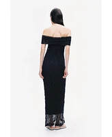 Nocturne Women's Off-The-Shoulder Lace Maxi Dress