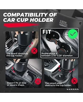 Kemimoto Rubber and Plastic 18-40 Inch Universal Vehicle Cup Holder Adapter for Hydro Flask 32/40oz, Yeti 24/30/36oz, Stanley, and Other Bottles