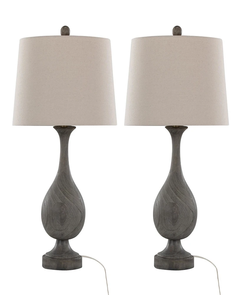 LumiSource Cipolla Poly 29" Polyresin Table Lamp, Set of 2