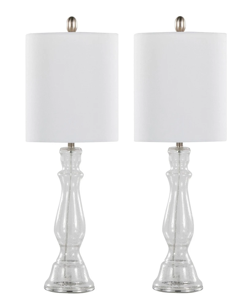 LumiSource Bishop 24" Glass Table Lamp, Set of 2