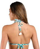La Blanca Women's Opulent Palm Halter Bikini Top