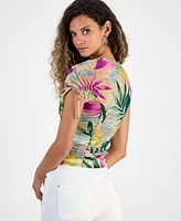 Guess Women's Short-Sleeve Amaya Shirred Top