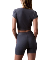 Calvin Klein Women's Ribbed Bike Shorts QS7216