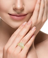 Effy Diamond Round & Baguette Curved Statement Ring (5/8 ct. t.w.) in 14k Gold