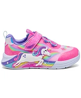 Skechers Toddler Girls S-Lights: Unicorn Chaser Light-Up Fastening Strap Casual Sneakers from Finish Line