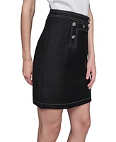 Karl Lagerfeld Paris Women's Linen-Blend A-Line Skirt
