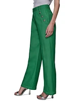 Karl Lagerfeld Paris Women's Linen-Blend Wide-Leg Sailor Pants