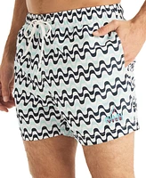 Nautica Men's Squiggly Graphic Swim Trunks