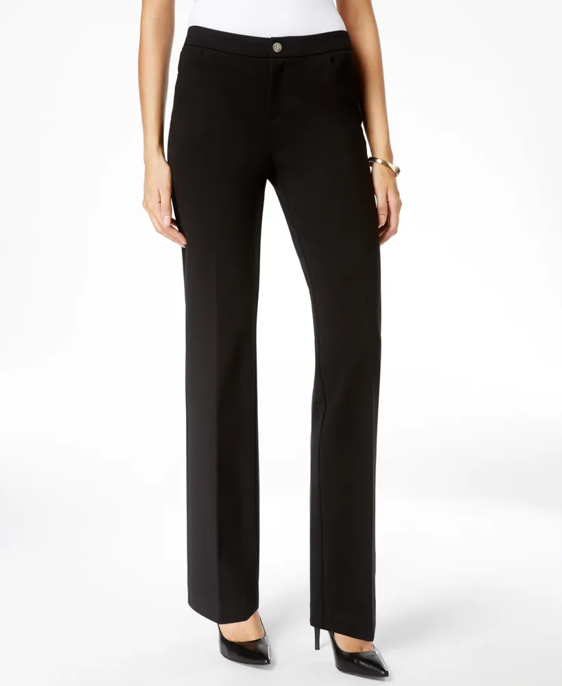 AK Anne Klein Petite Solid Wide-Leg Pull-On Knit Pants, Petite