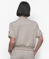 Dkny Women's Short-Sleeve Zip-Front Jacket