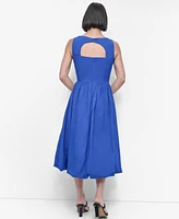 Dkny Women's Sleeveless Boat-Neck Midi Dress