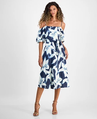 Rachel Roy Women's Sable Off-The-Shoulder Midi Dress