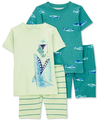 Carter's Toddler Boys 4-Pc. Shark-Print Cotton Pajamas Set