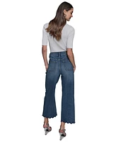 Karl Lagerfeld Paris Women's Scallop-Edge Cropped Jeans