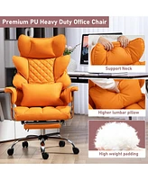 Dyhome Gaming Chair, Racing Office Ergonomic High-Back Pu Leather Reclining Computer Desk Executive Swivel Rolling Chair f