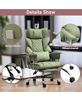 Dyhome Gaming Chair, Racing Office Ergonomic High-Back Pu Leather Reclining Computer Desk Executive Swivel Rolling Chair f