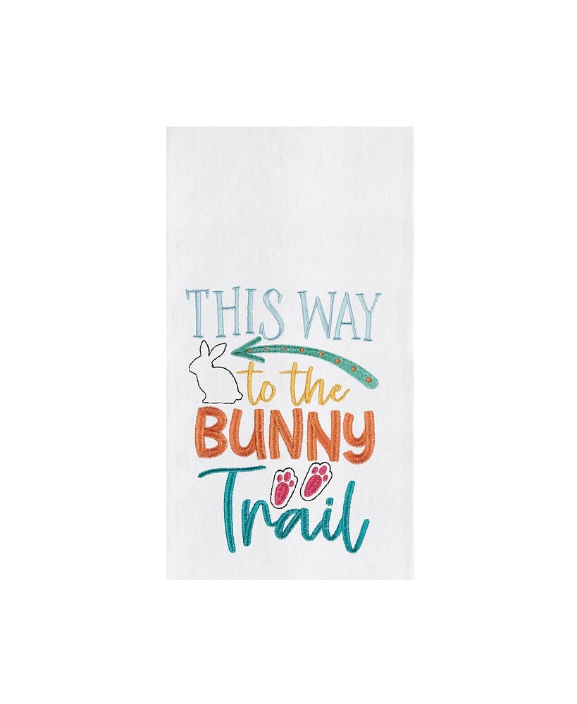 This Way to the Bunny Trail" Easter Rabbit Spring Theme Kitchen Dishtowel