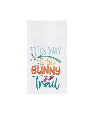 This Way to the Bunny Trail" Easter Rabbit Spring Theme Kitchen Dishtowel