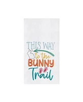 This Way to the Bunny Trail" Easter Rabbit Spring Theme Kitchen Dishtowel