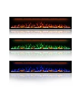Smart 88" Wall-Mounted Electric Fireplace with Realistic Flame Effects, Dual Heating, and Alexa Compatibility