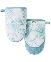 Fiesta Botanical Floral Mini Cotton Oven Mitt Set, 5.5" x 8"