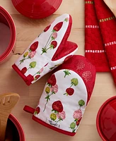 Fiesta Falling Strawberries Mini Cotton Oven Mitt Set, 5.5" x 8"