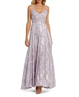 Mac Duggal Women's Braided Strap Ruched Top Gown