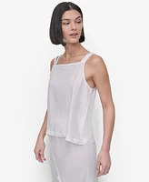 Dkny Women's Linen Tie-Strap Tank Top