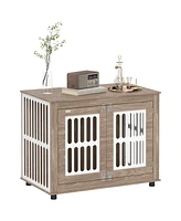 PawHut Dog Crate Furniture, 39" Dog Kennel with 2 Doors,