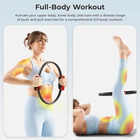 Sunny Health & Fitness 15” Pilates Ring, Fitness Circle for Toning, Strength Training, Core Exercises