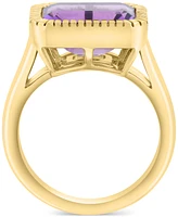Effy Amethyst Solitaire Statement Ring (5-3/8 ct. t.w.) in 14k Gold-Plated Sterling Silver
