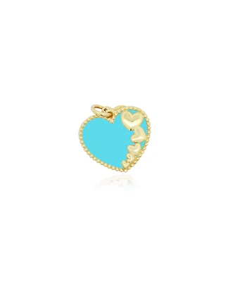 The Lovery Turquoise Heart Overlay Charm Millimeters