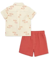 Little Me Baby Boys 2-Pc. Fish Seersucker Button-Down Shirt & Shorts Set