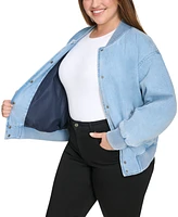 Levi's Plus Varsity Cotton Denim Bomber Jacket