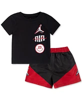 Jordan Baby Boys 2-Pc. Jumpman Stacked Play T-Shirt & Shorts Set