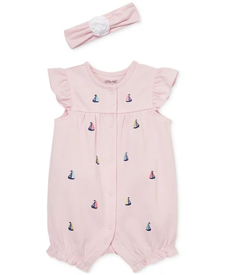 Little Me Baby Girls 2-Pc. Embroidered Sailboat Romper & Headband Set