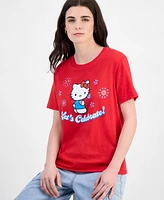 Love Tribe Juniors' Hello Kitty Fireworks Graphic-Print Crewneck Tee