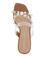 BCBGeneration Women's Rainy Slip On Cultivated Pearl Dress Sandals