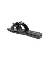 BCBGeneration Women's Mazey Flower Slide Flat Sandals