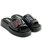 Karl Lagerfeld Paris Women's Opal Stone Platform Slide Flat Sandals
