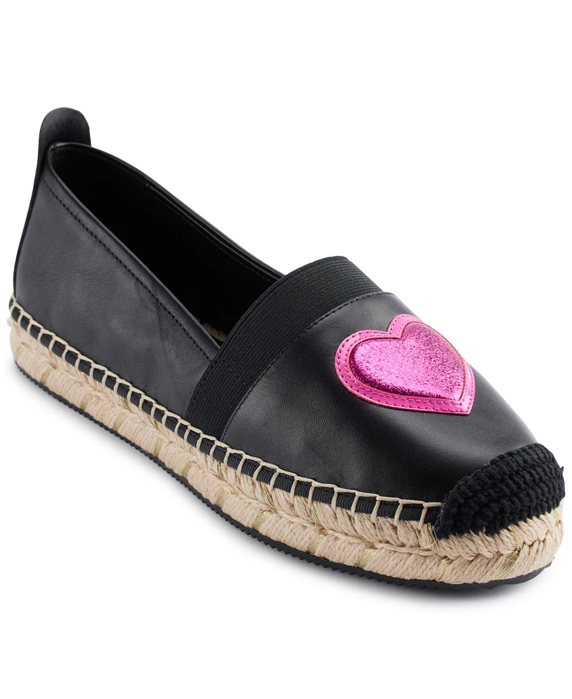 Karl Lagerfeld Paris Women's Manika Heart Patch Espadrille Flats